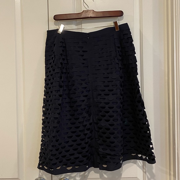 J. Crew Navy Cutout A-line Skirt - Picture 2 of 3